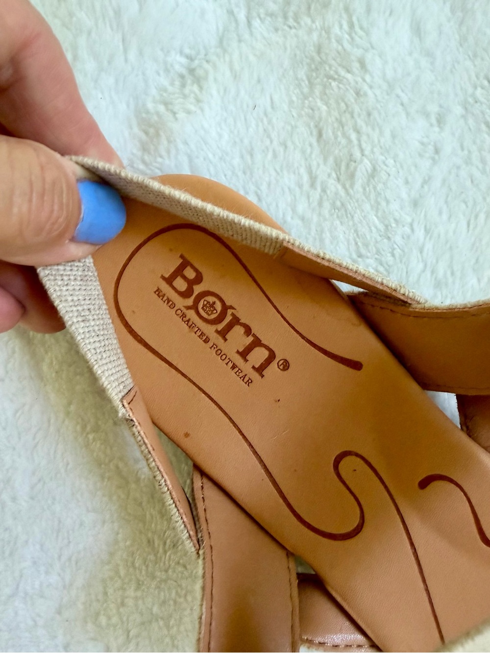 BORN Coco Slingback Camel Tan Suede Leather Sandals ComfortFlats Size 10 EUC - Picture 12 of 14